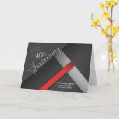 Carte Félicitations en niveaux de gris pour le 40e anniv (Fleur jaune)