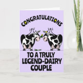 Carte Félicitations Engagement Mariage Amusement Vache d (Devant)
