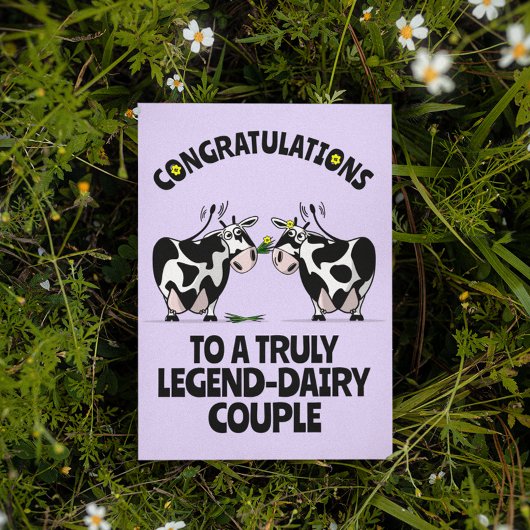 Carte Félicitations Engagement Mariage Amusement Vache d