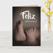 Carte Félicitations espagnoles "Feliz Nacimiento" bébé (Fleur jaune)