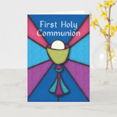 Carte Félicitations et bénédictions de la première commu (Fleur jaune)