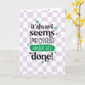 Carte Félicitations Exams Card Il Semble Impossible Fait (Fleur jaune)