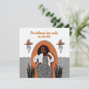 Carte Félicitations Femme Noire Elle Croyait Qu'Elle Pou