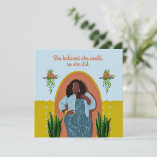 Carte Félicitations Femme Noire Elle Croyait Qu'Elle Pou