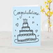 Carte Félicitations Fiançailles Mariage Sketch Doodle (Fleur jaune)