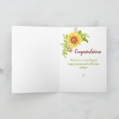 Carte Félicitations Fiançailles rustiques Floral (Intérieur)