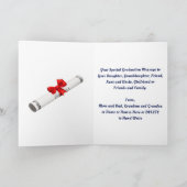 Carte Félicitations, fiche d'obtention du diplôme de fil (Intérieur)