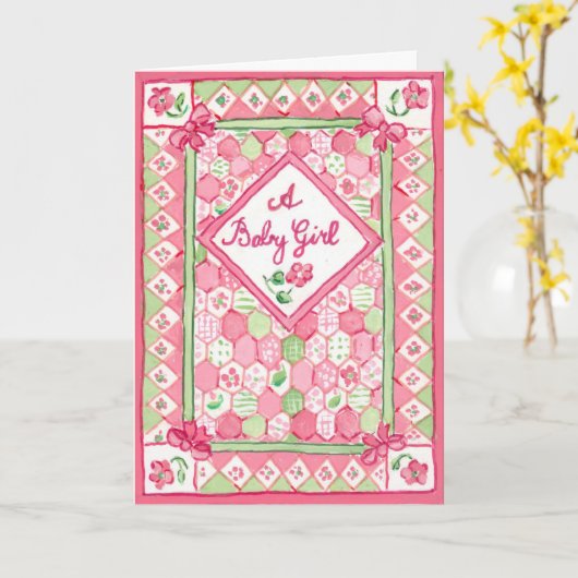 Carte Félicitations Fille Bébé (Fleur jaune)