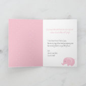 Carte Félicitations Fille Bébé avec Elephant (Intérieur)