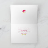 Carte Félicitations Fille Bébé, Rose, Eléphants Verts (Intérieur)