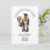 Carte Félicitations Fille Blond Floral Aquarelle (Debout devant)