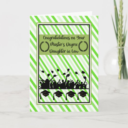 Carte Félicitations Fille en droit sur la maîtrise (Devant)