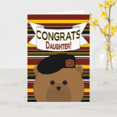 Carte Félicitations Fille Héros de l'armée (Fleur jaune)