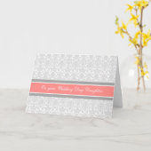 Carte Félicitations Fille Jour de mariage Coral Grey (Fleur jaune)