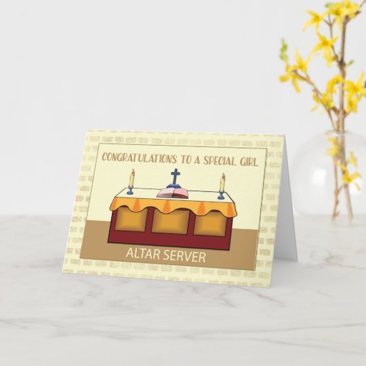 Carte Félicitations Filles Spéciales Serveur d'Autel Cat (Fleur jaune)