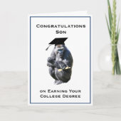Carte Félicitations Fiston pour ton diplôme Drôle de Gor (Devant)