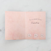 Carte Félicitations Fleur Rose de diplôme (Intérieur)