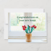 Carte Félicitations Fleurs de Chauffage de Maison Neuve (Devant)