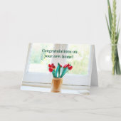 Carte Félicitations Fleurs de Chauffage de Nouvelle Mais (Devant)