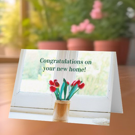 Carte Félicitations Fleurs de Chauffage de Nouvelle Mais