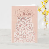 Carte Félicitations Floral Mariage Cake Greeting Card (Fleur jaune)
