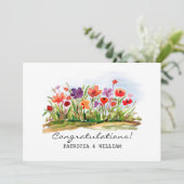 Carte Félicitations Florale Aquarelle (Debout devant)