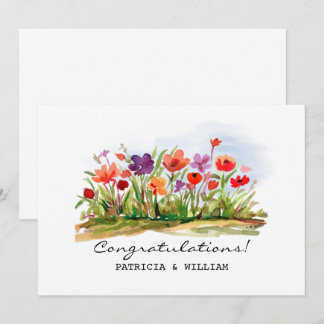 Carte Félicitations Florale Aquarelle