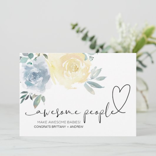 Carte Félicitations Florales Félicitations Grossesse Fél (Debout devant)