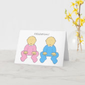 Carte Félicitations French Twins Congratulations (Fleur jaune)