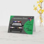 Carte Félicitations, frère, policier (Fleur jaune)