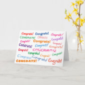 Carte Félicitations Fun brillant coloré blanc (Fleur jaune)