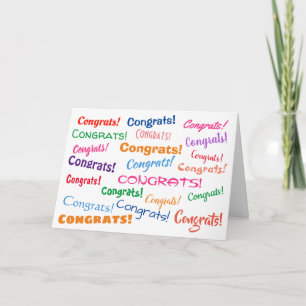Carte Félicitations Fun brillant coloré blanc