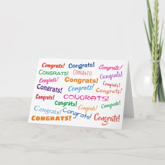 Carte Félicitations Fun brillant coloré blanc (Devant)