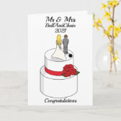 Carte Félicitations Funny Wedding Day Personnalisable (Fleur jaune)