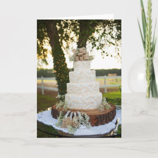 Carte Félicitations - Gâteau de Mariage Rustique (Devant)