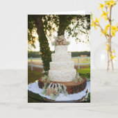 Carte Félicitations - Gâteau de Mariage Rustique (Fleur jaune)