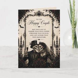 Carte félicitations gothique couple heureux mariage