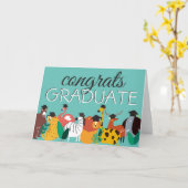 Carte Félicitations Grad | Animaux amusants (Fleur jaune)