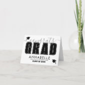 Carte Félicitations Grad Black White Graduation (Devant)