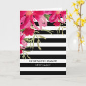 Carte Félicitations Grad. Floral | Motif de bande (Fleur jaune)