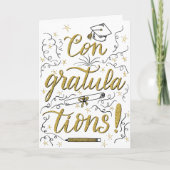 Carte Félicitations Grad Gold Glitter Script (Devant)