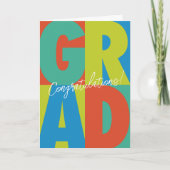 Carte Félicitations grad hardi coloré graduation (Devant)