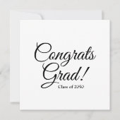 Carte Félicitations grad noir blanc personnalisé script  (Devant)