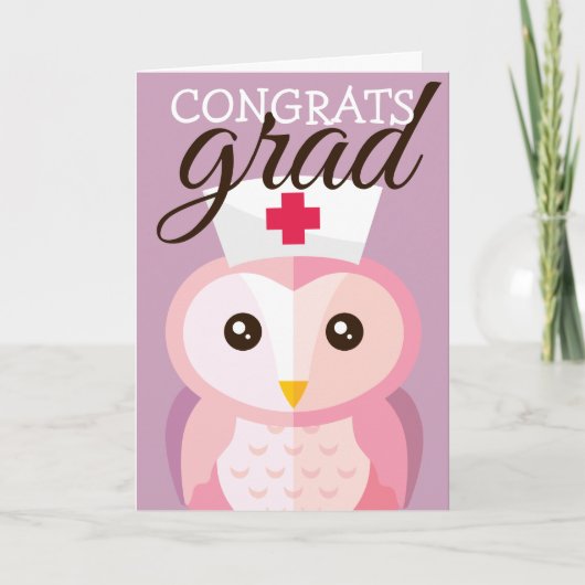 Carte Félicitations Grad | Nurse Owl (Devant)