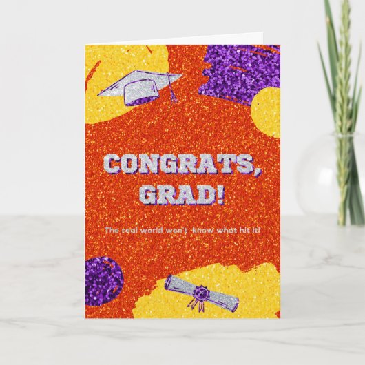 Carte Félicitations Grad Parties scintillant graduée (Devant)