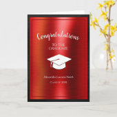 Carte Félicitations Graduate Class of 2024 Black Red (Fleur jaune)