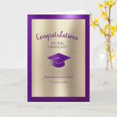 Carte Félicitations Graduate Class of 2024 Purple Gold (Fleur jaune)