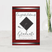 Carte Félicitations Graduate Mortarboard et Script (Devant)