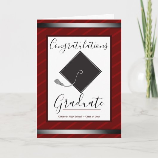 Carte Félicitations Graduate Mortarboard et Script (Devant)