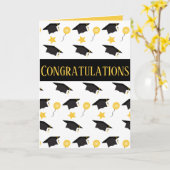 Carte Félicitations Graduation Ballons Casquette Motif P (Fleur jaune)